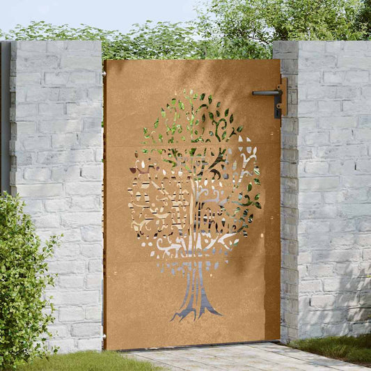 Garden Gate Corten Steel Tree Design 85 x 150 cm