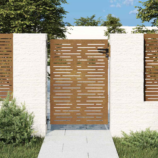 Garden Gate Corten Steel Square Design 85 x 125 cm