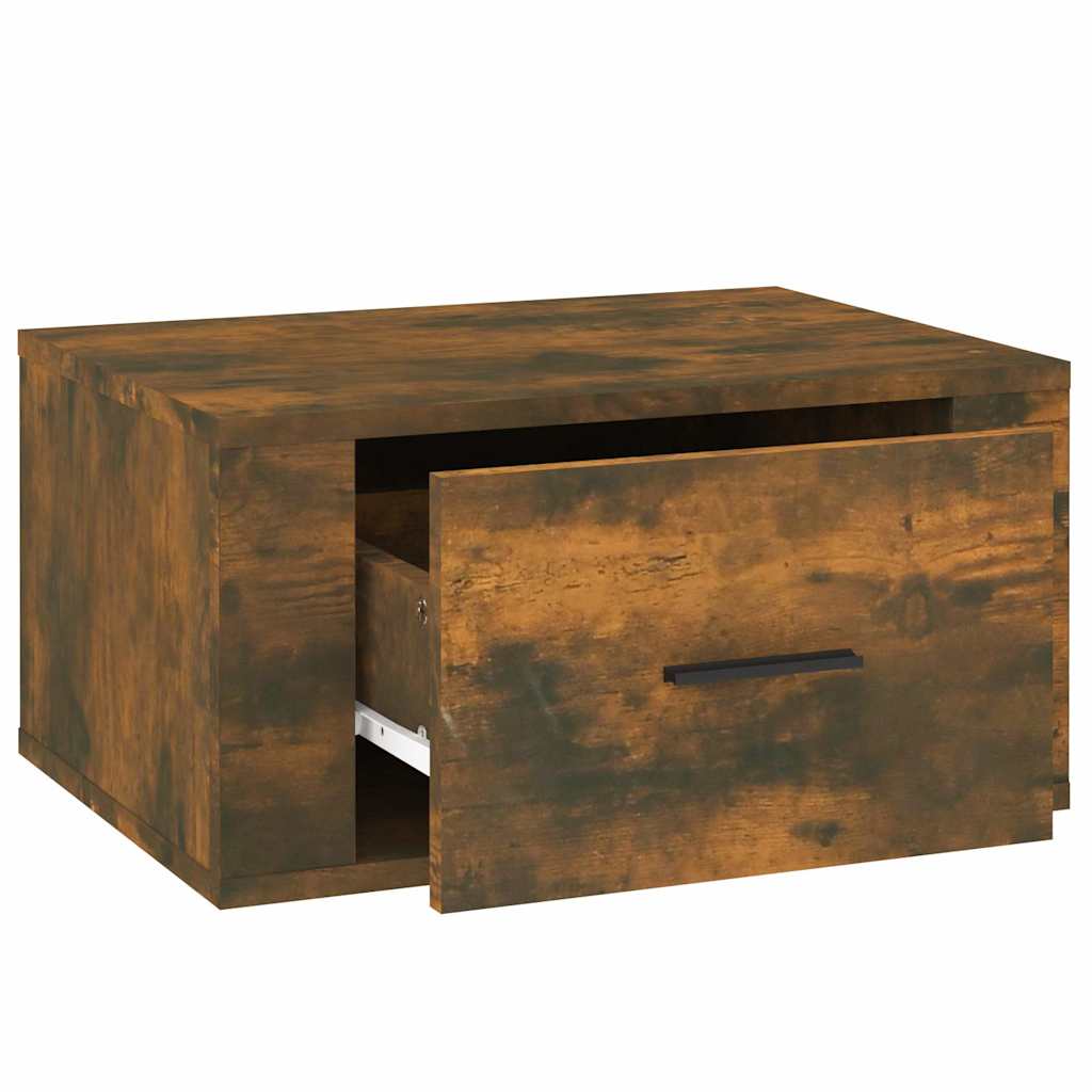 Wall-mounted Bedside Cabinet 50x36x25 cm Smoked oak