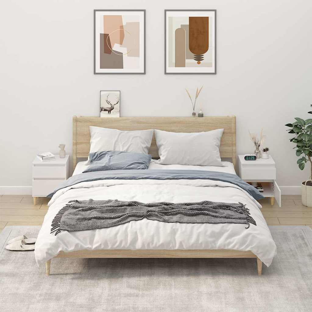 Bedside Cabinet 40x35x50 cm White