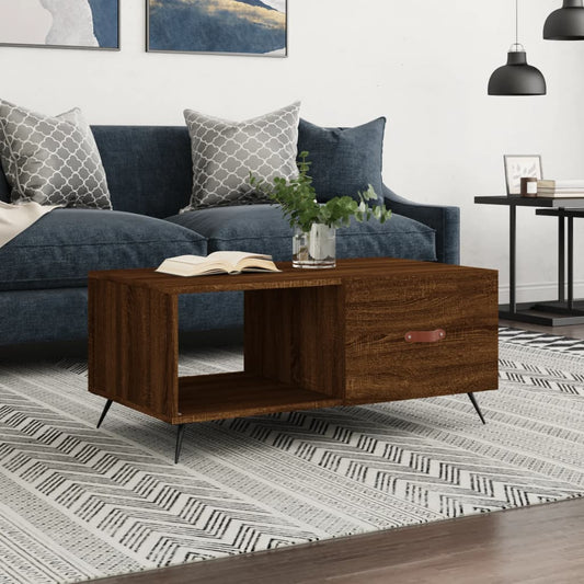 Coffee Table 90x50x40 cm Engineered Wood Brown oak