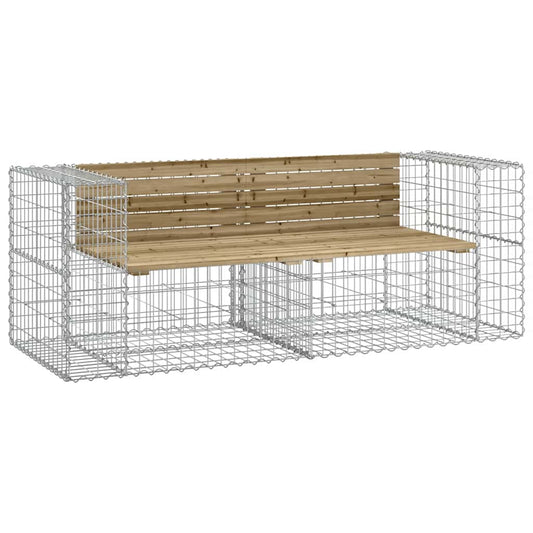 Garden Bench Gabion Design 184x71x65,5 cm Solid Wood Pine Dark brown