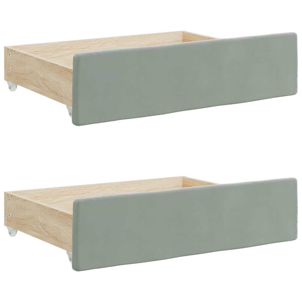 vidaXL Daybed with Trundle&Drawers without Mattress Light Grey 90x190 cm 6