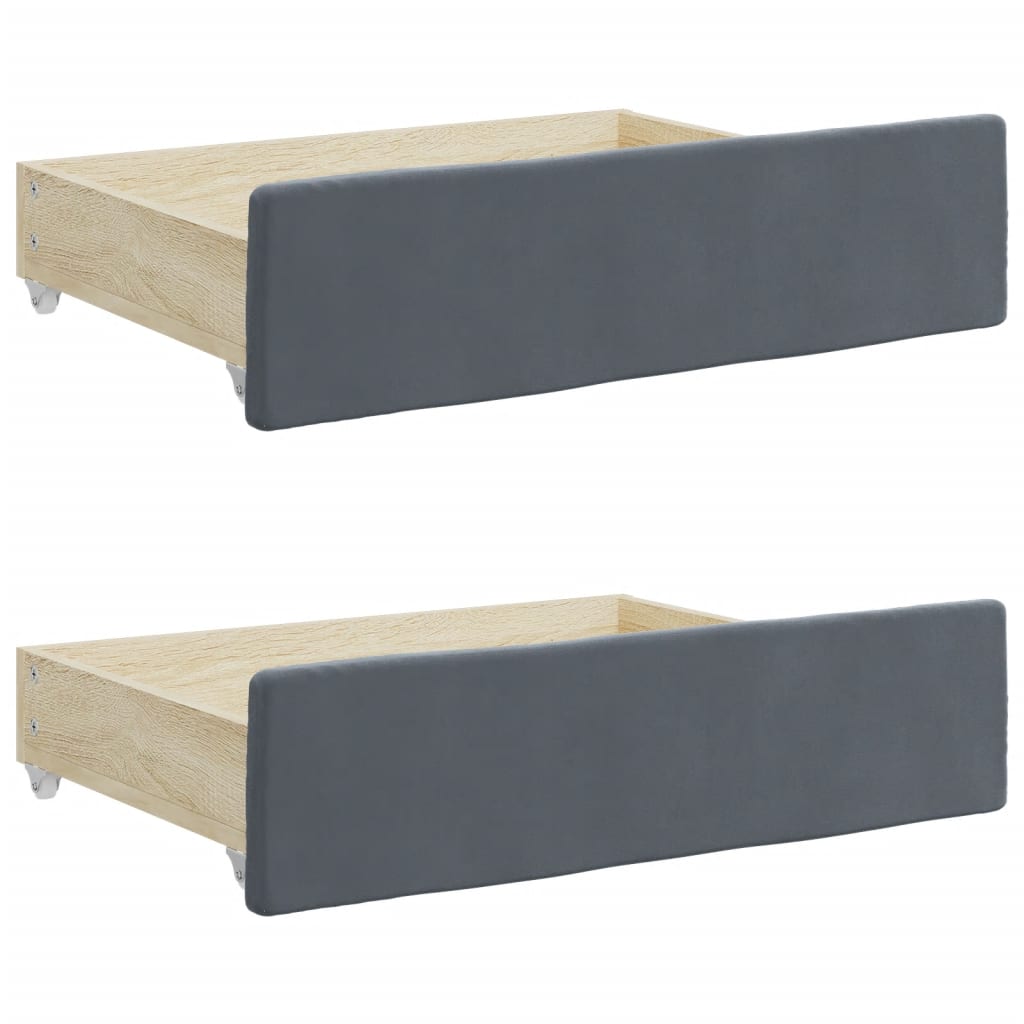 vidaXL Daybed with Trundle&Drawers without Mattress Dark Grey 90x190cm 6