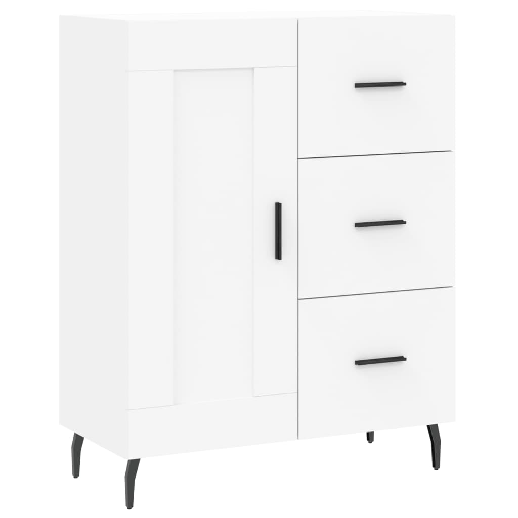 Highboard 69.5x34x180 cm Engineered Wood 1 Wood Door 3 Drawers White