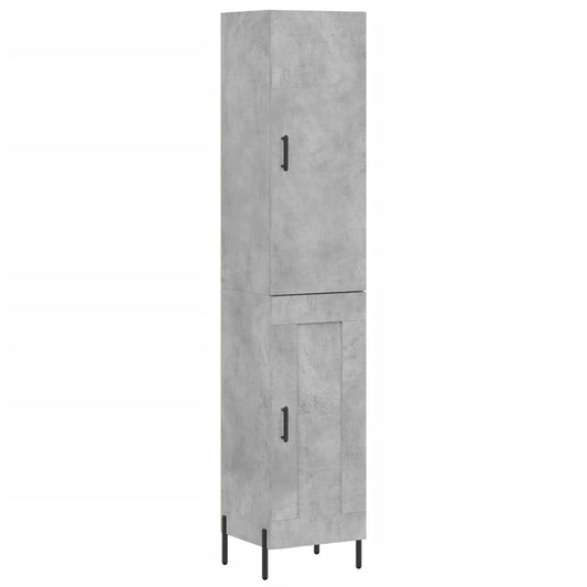 Highboard 34.5x34x180 cm Engineered Wood 1 Wood Door Concrete grey