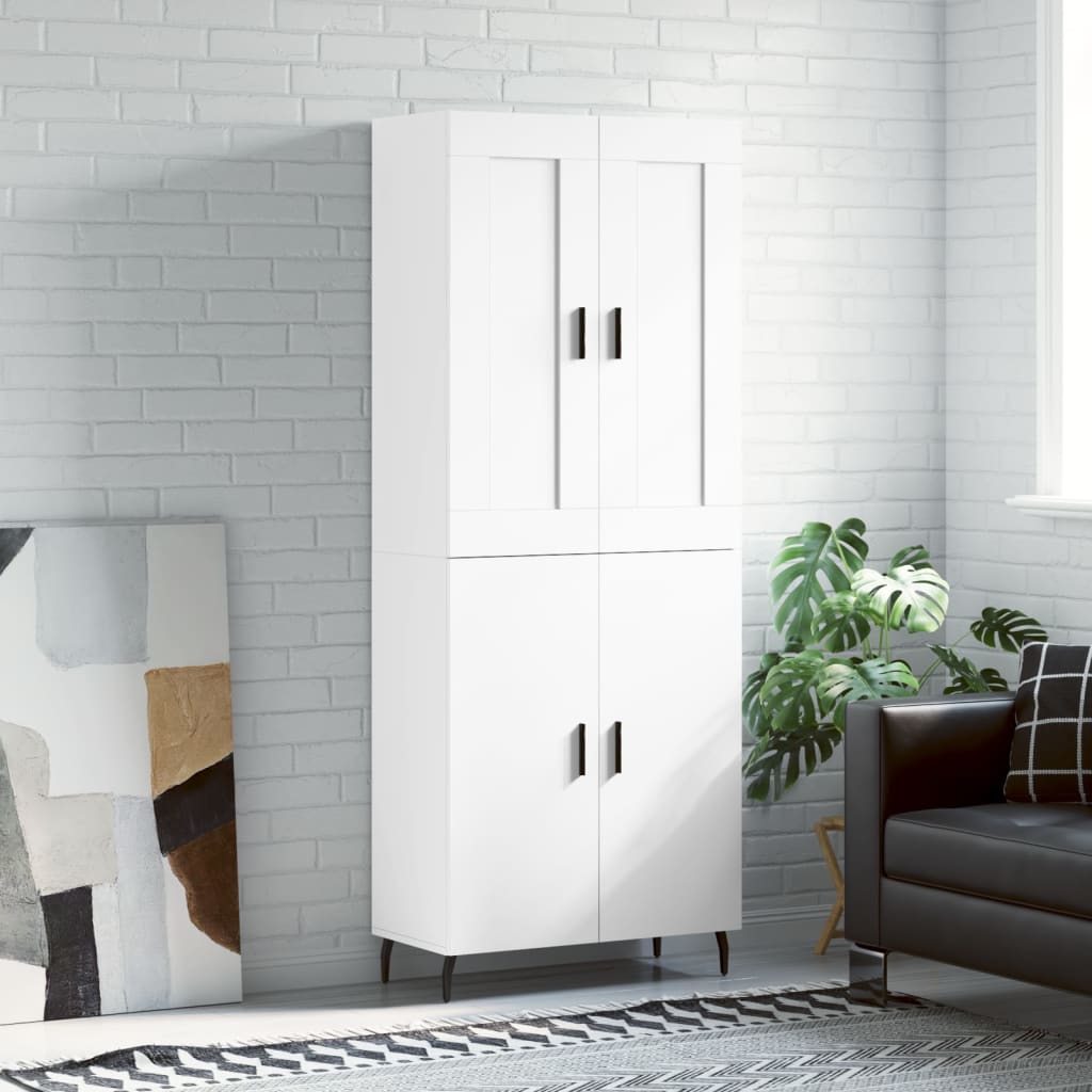 Highboard 69.5x34x180 cm Engineered Wood 2 Doors White