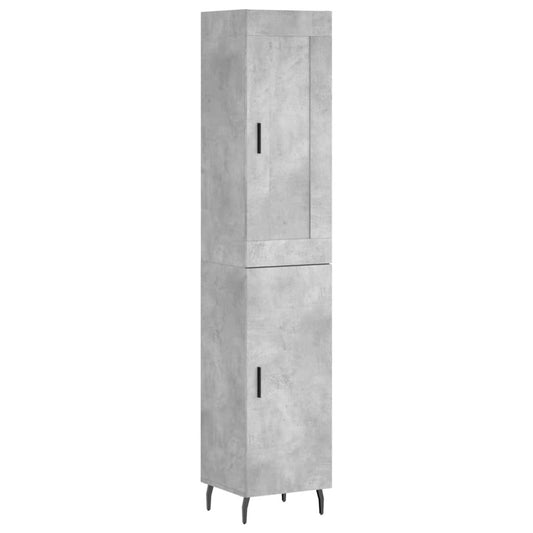 Highboard 34.5x34x180 cm Engineered Wood 1 Door Concrete grey