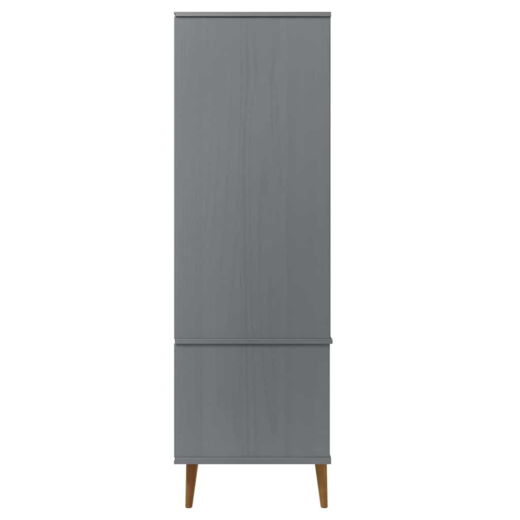 vidaXL Wardrobe "MOLDE" Grey 90x55x175 cm Solid Wood Pine 6