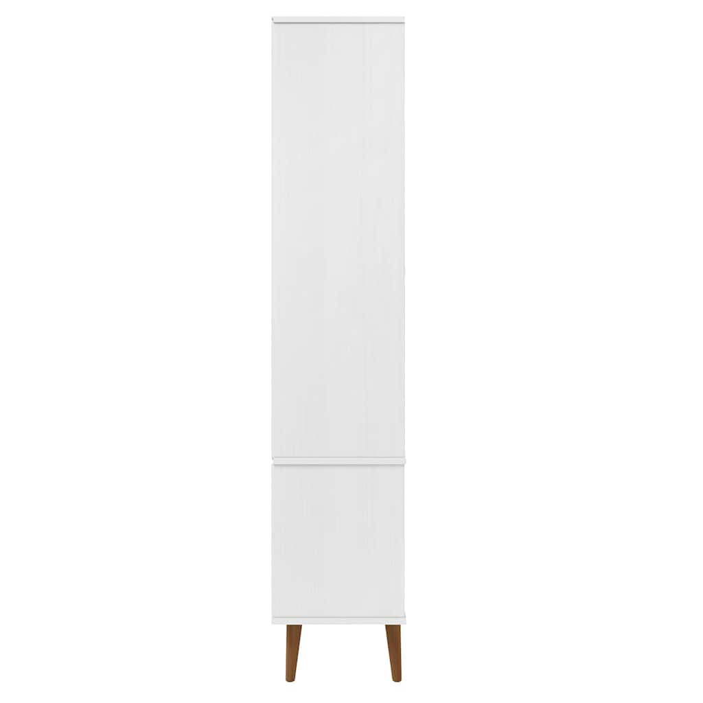 vidaXL Vitrine Cabinet "MOLDE" White 90x35x175 cm Solid Wood Pine 6
