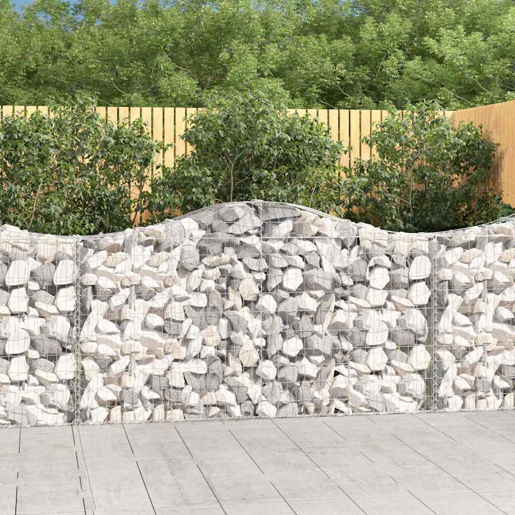 Arched Gabion Baskets Galvanised Iron 18 pcs 200 x 30 x 100/120 cm