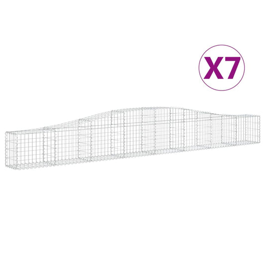 Arched Gabion Baskets Galvanised Iron 7 pcs 400 x 30 x 40/60 cm – 400 x 50 x 220/240 cm 400 x 30 x 40/60 cm