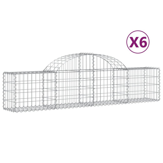 Arched Gabion Baskets Galvanised Iron 6 200 x 30 x 40/60–200 x 50 x 220/240 cm 200 x 30 x 40/60 cm