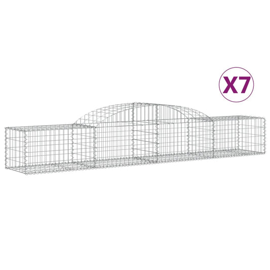 vidaXL Arched Gabion Baskets 7 pcs 300x50x40/60 cm Galvanised Iron 2