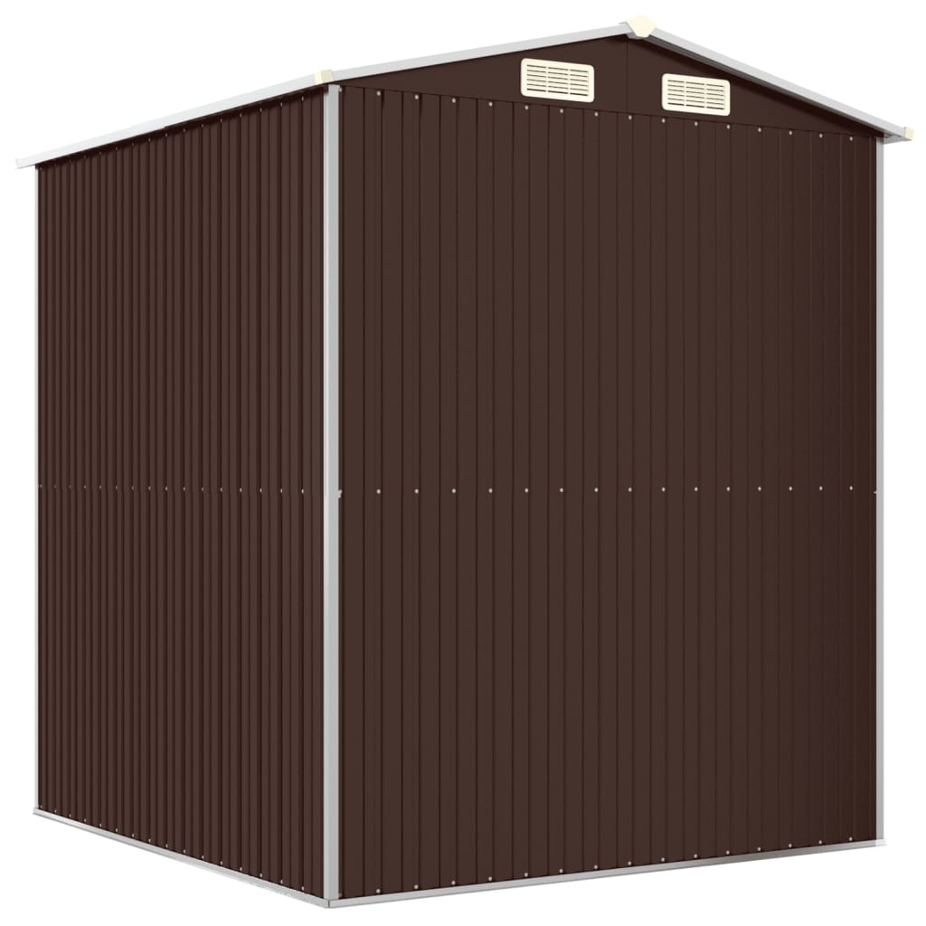 vidaXL Garden Shed Dark Brown 192x191x223 cm Galvanised Steel 6