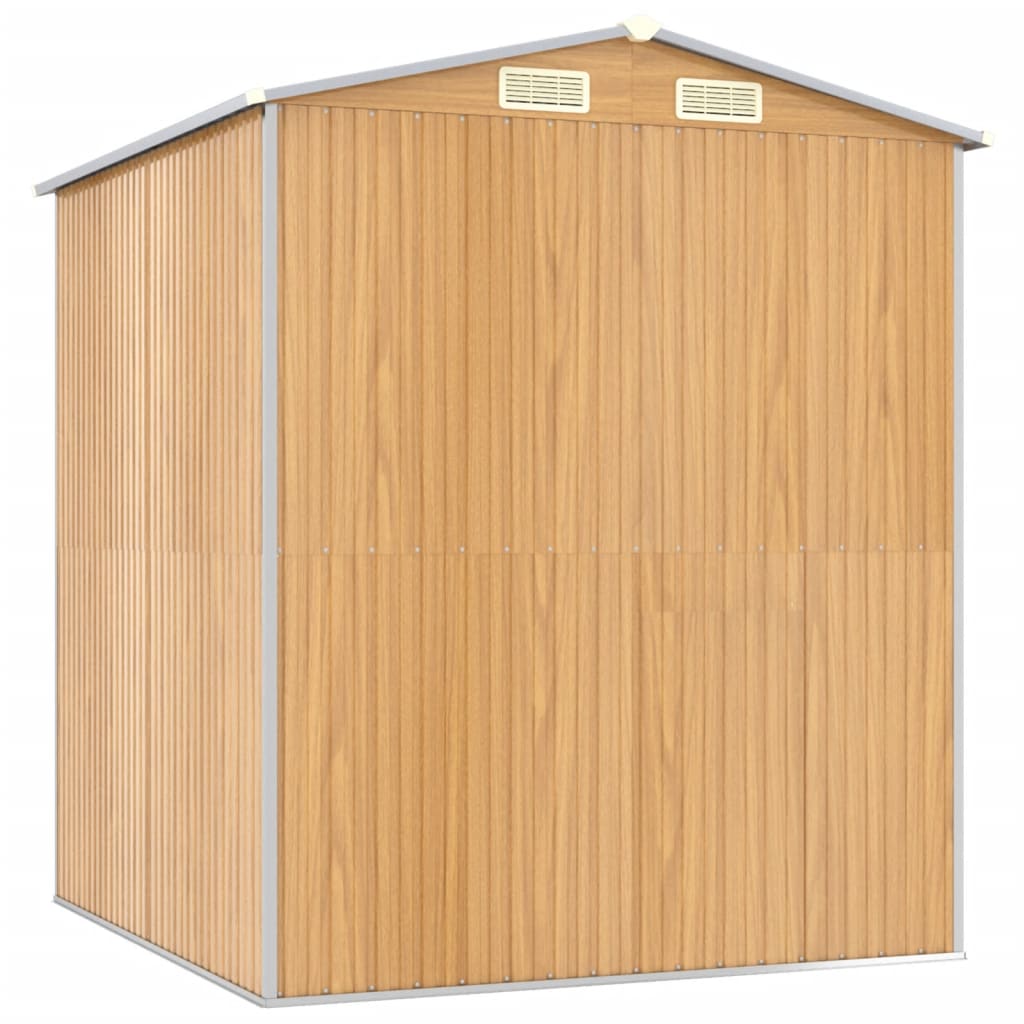 vidaXL Garden Shed Light Brown 192x191x223 cm Galvanised Steel 6