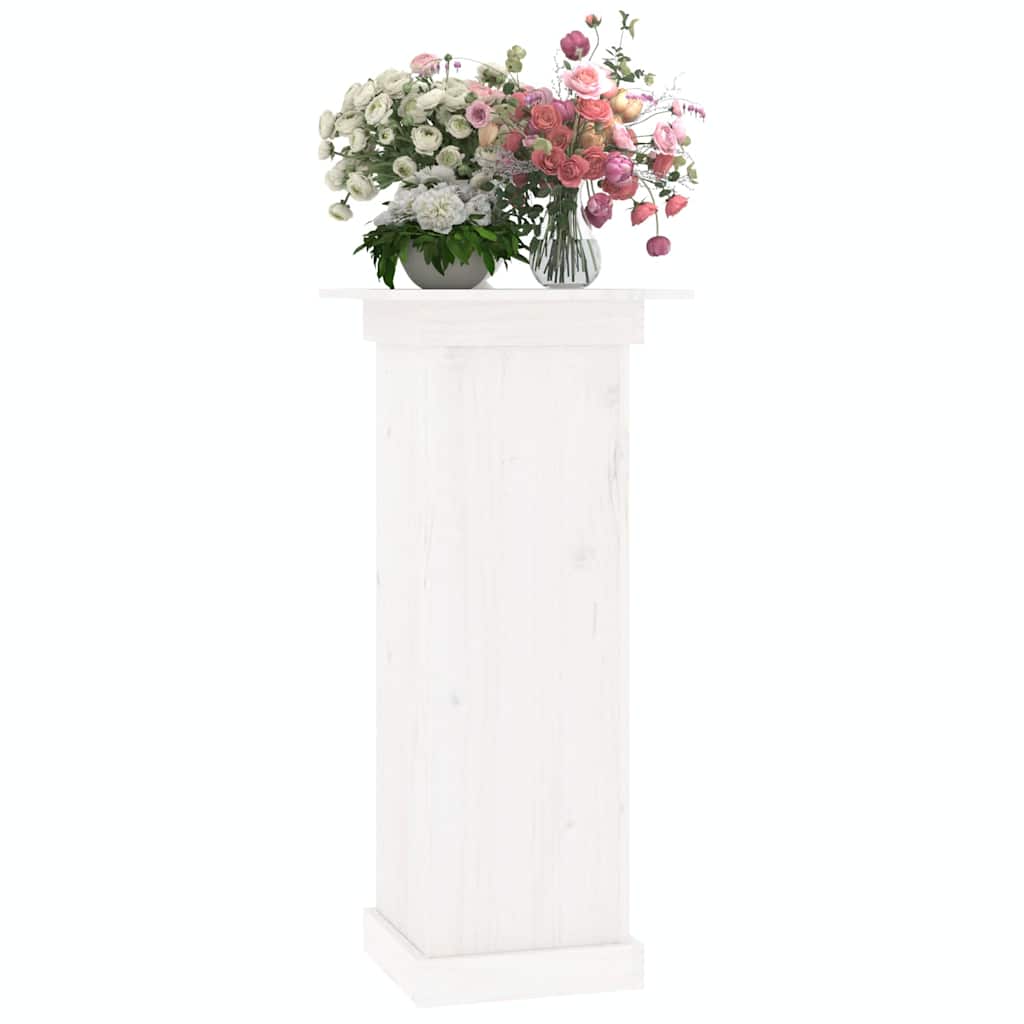 Flower Stand Solid Wood Pine White 40 x 40 x 90 cm