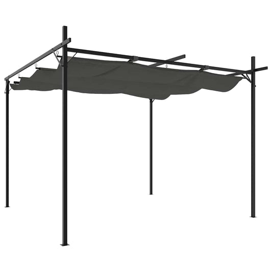 Pergola with Retractable Roof Anthracite 295 x 292 x 230 cm