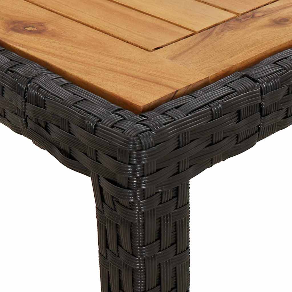 vidaXL Garden Table Black Poly Rattan 6