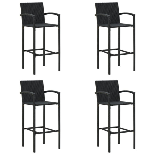 Bar Stools Poly Rattan Black 4