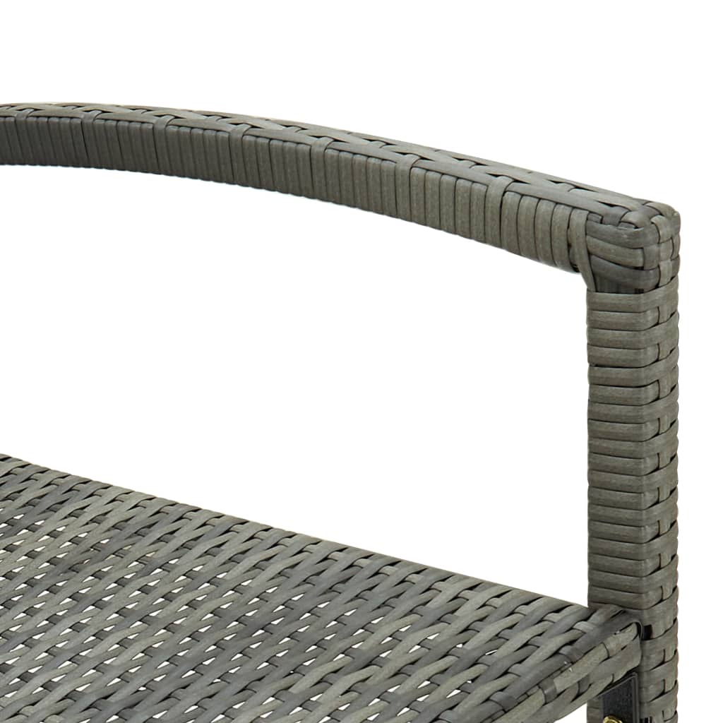 vidaXL Bar Stools 4 pcs Grey Poly Rattan 6