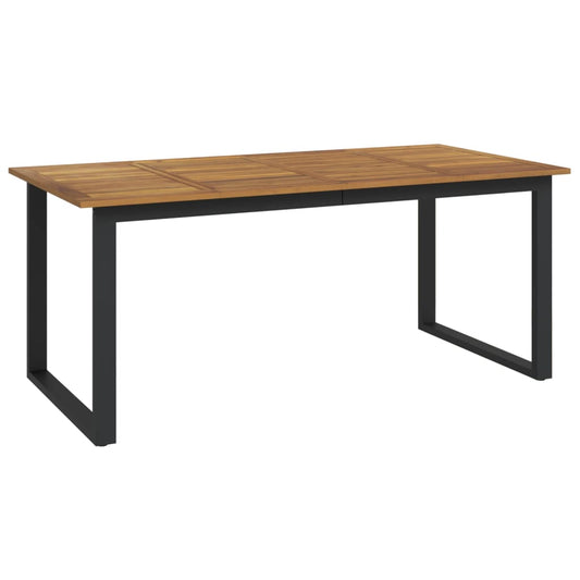 vidaXL Garden Table with U-shaped Legs 180x90x75 cm Solid Wood Acacia 2
