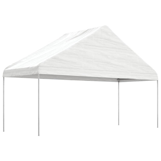 Gazebo with Roof White Polyethylene 4.46 m 5.88 m