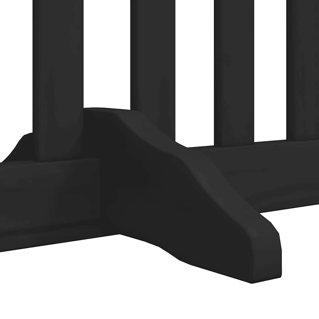 vidaXL Dog Gate with Door Foldable 10 Panels Black 800 cm Poplar Wood 6