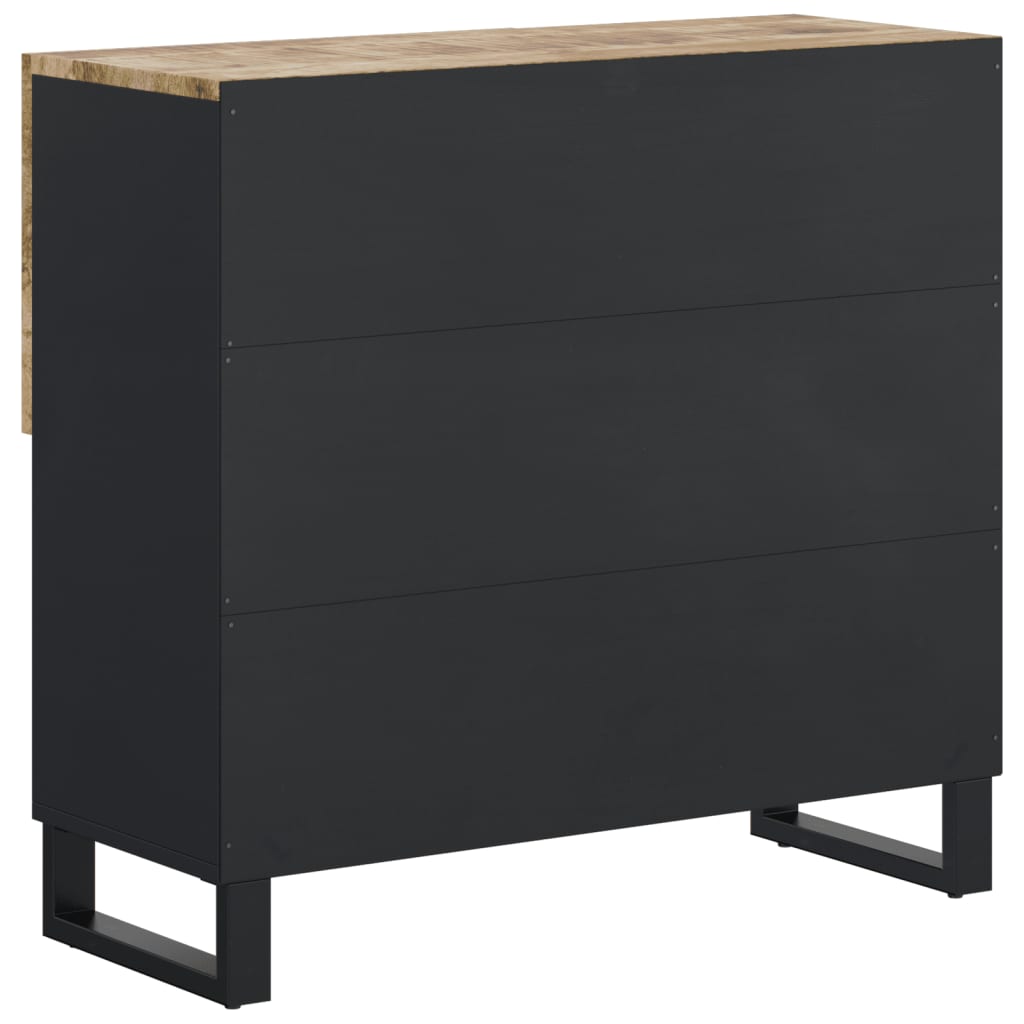 Sideboard with 2 Doors 80x33x75 cm Solid Wood Mango Light brown