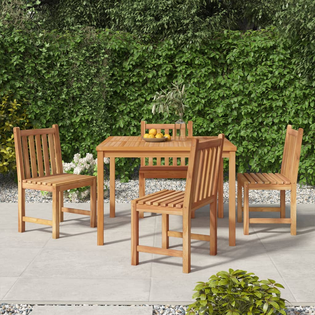 3 Piece Garden Dining Set Solid Wood Teak 110 cm table length 4x chair + table