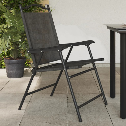 Folding Chairs Melange Grey Steel and Textilene 4