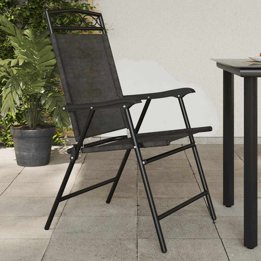 Folding Chairs Melange Grey Steel and Textilene 4