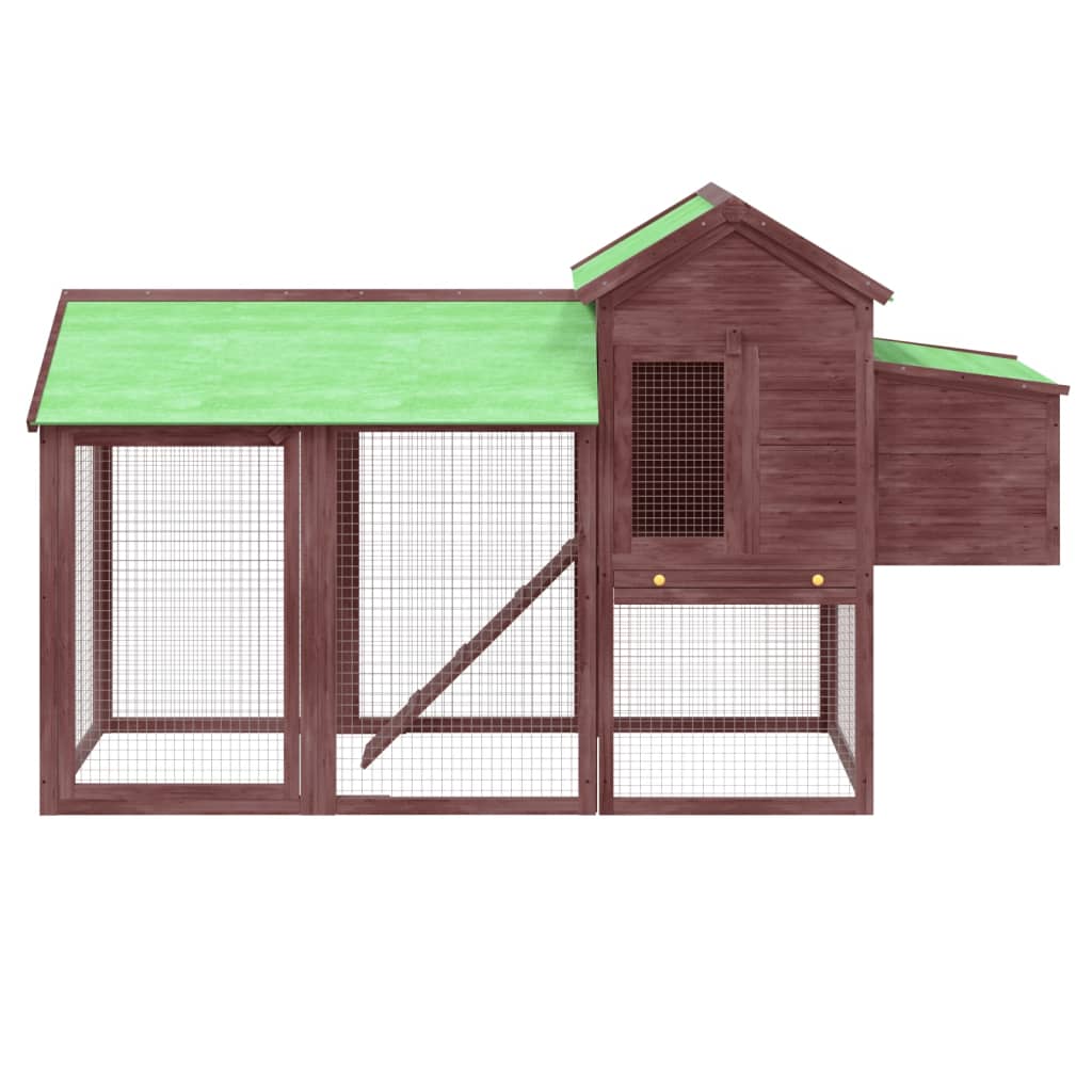 Chicken Coop 193x65x117 cm Solid Wood Pine Mocha