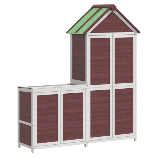 vidaXL 2 Piece Garden Tool Shed Set Mocha Solid Wood Pine 2