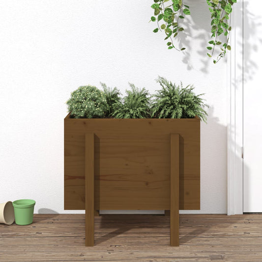 Garden Raised Bed Solid Wood Pine Depth 50 cm Honey brown pine 62 cm