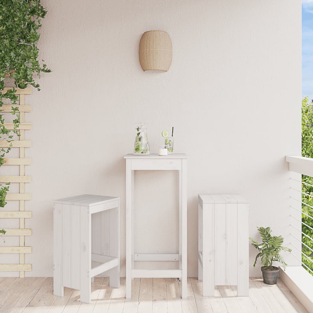 Bar Stools 2 pcs Solid Wood Pine White pine 40 x 36 x 75 cm