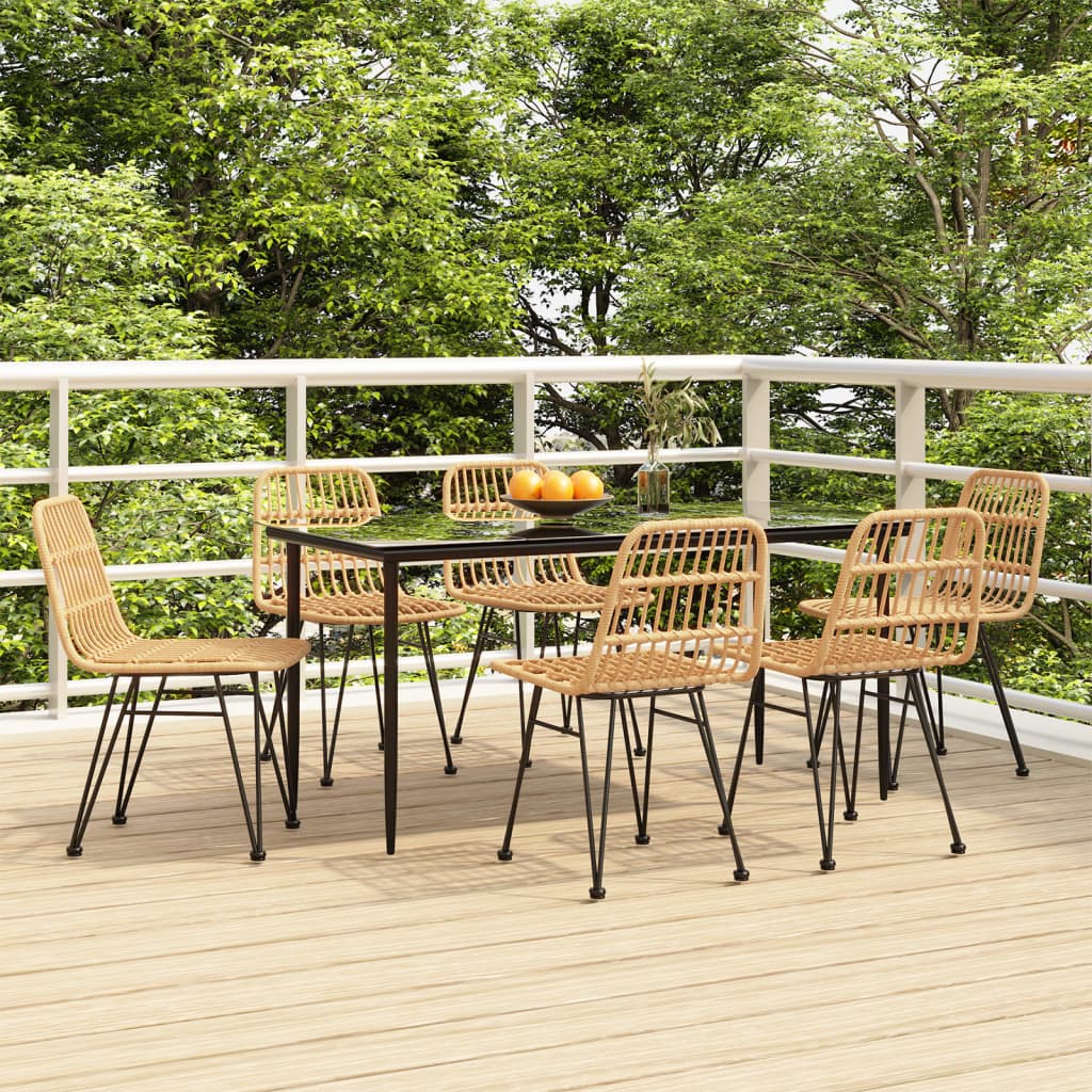 vidaXL 5 Piece Garden Dining Set Poly Rattan