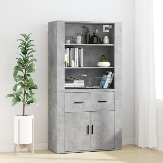 Highboard Engineered Wood Concrete grey