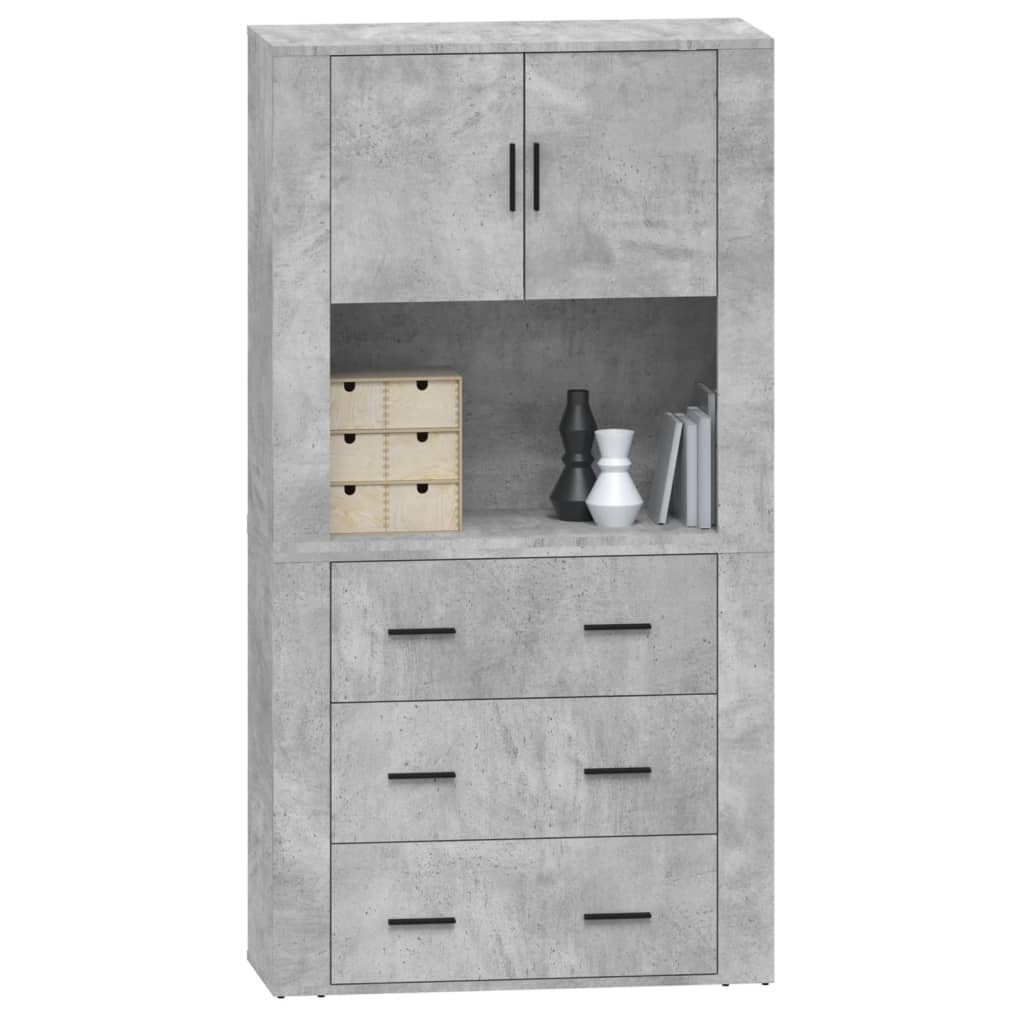 vidaXL Highboard Concrete Grey Engineered Wood 6