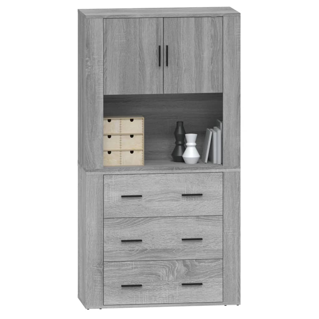 vidaXL Highboard Grey Sonoma Engineered Wood 6