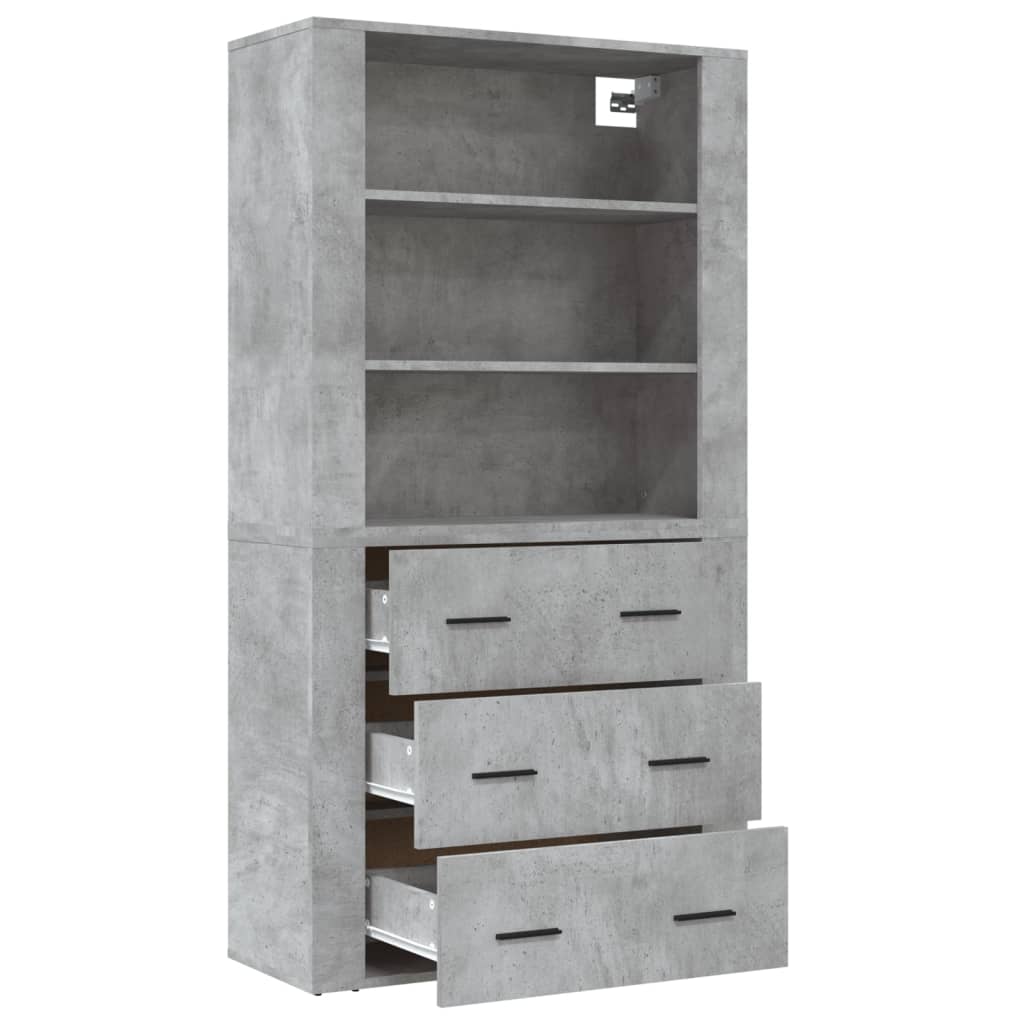 vidaXL Highboard Concrete Grey Engineered Wood 6