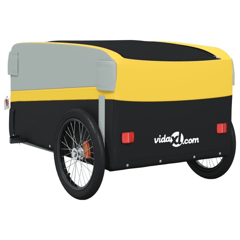 Bike Trailer Black and 45 kg Iron Width 137 cm Yellow
