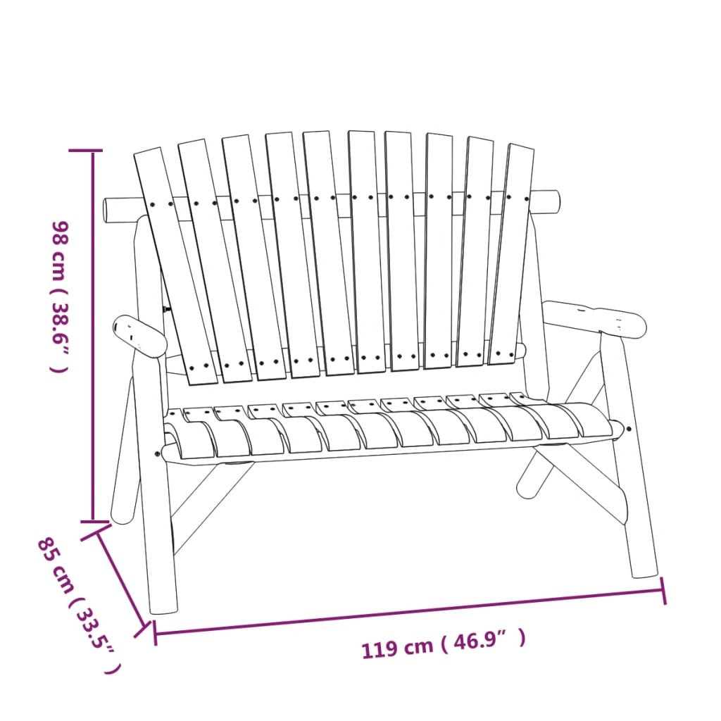 vidaXL 3 Piece Garden Lounge Set Solid Wood Spruce 6