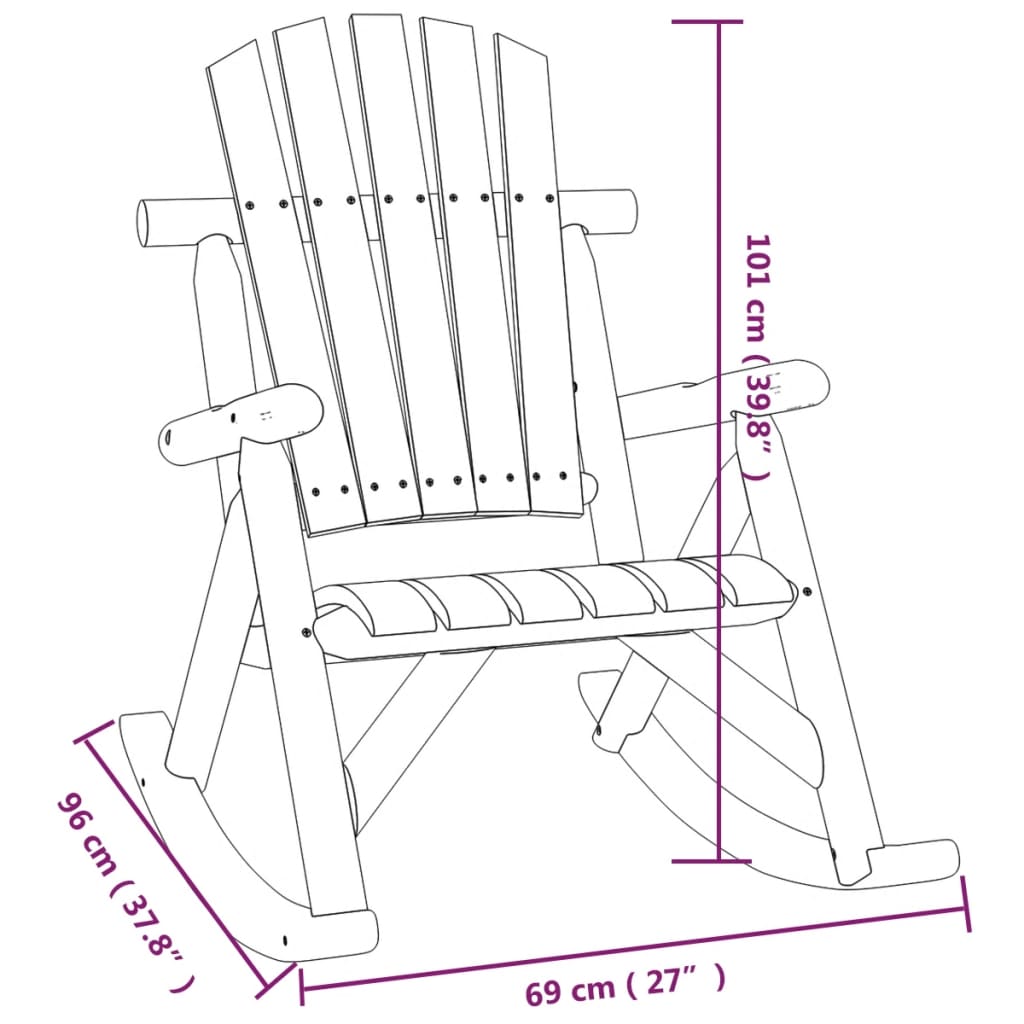 vidaXL 3 Piece Garden Lounge Set Solid Wood Spruce 6