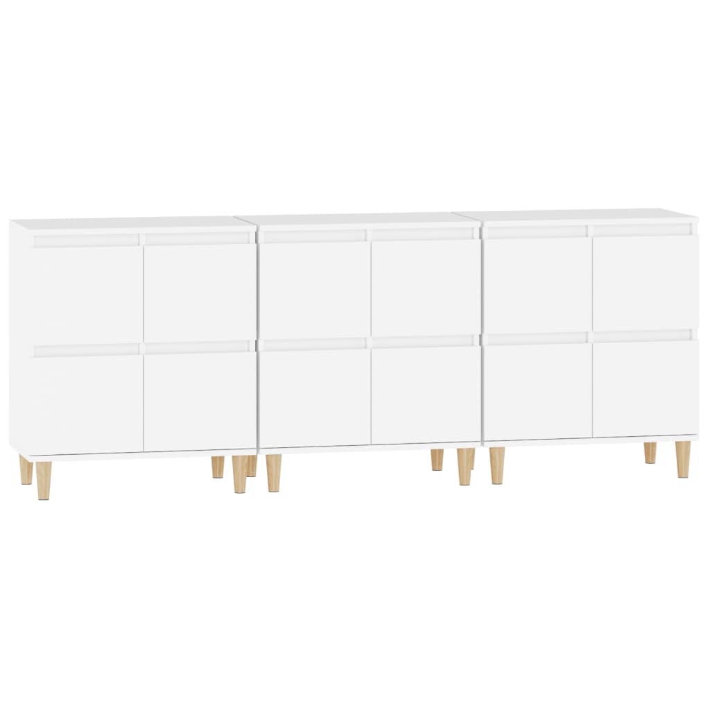 vidaXL Sideboards 3 pcs White 60x35x70 cm Engineered Wood 6