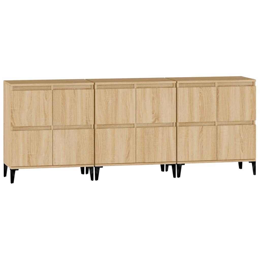 vidaXL Sideboards 3 pcs Sonoma Oak 60x35x70 cm Engineered Wood 6
