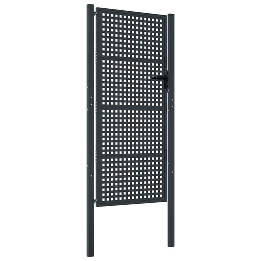 vidaXL Garden Gate Anthracite 100x200 cm Steel 2