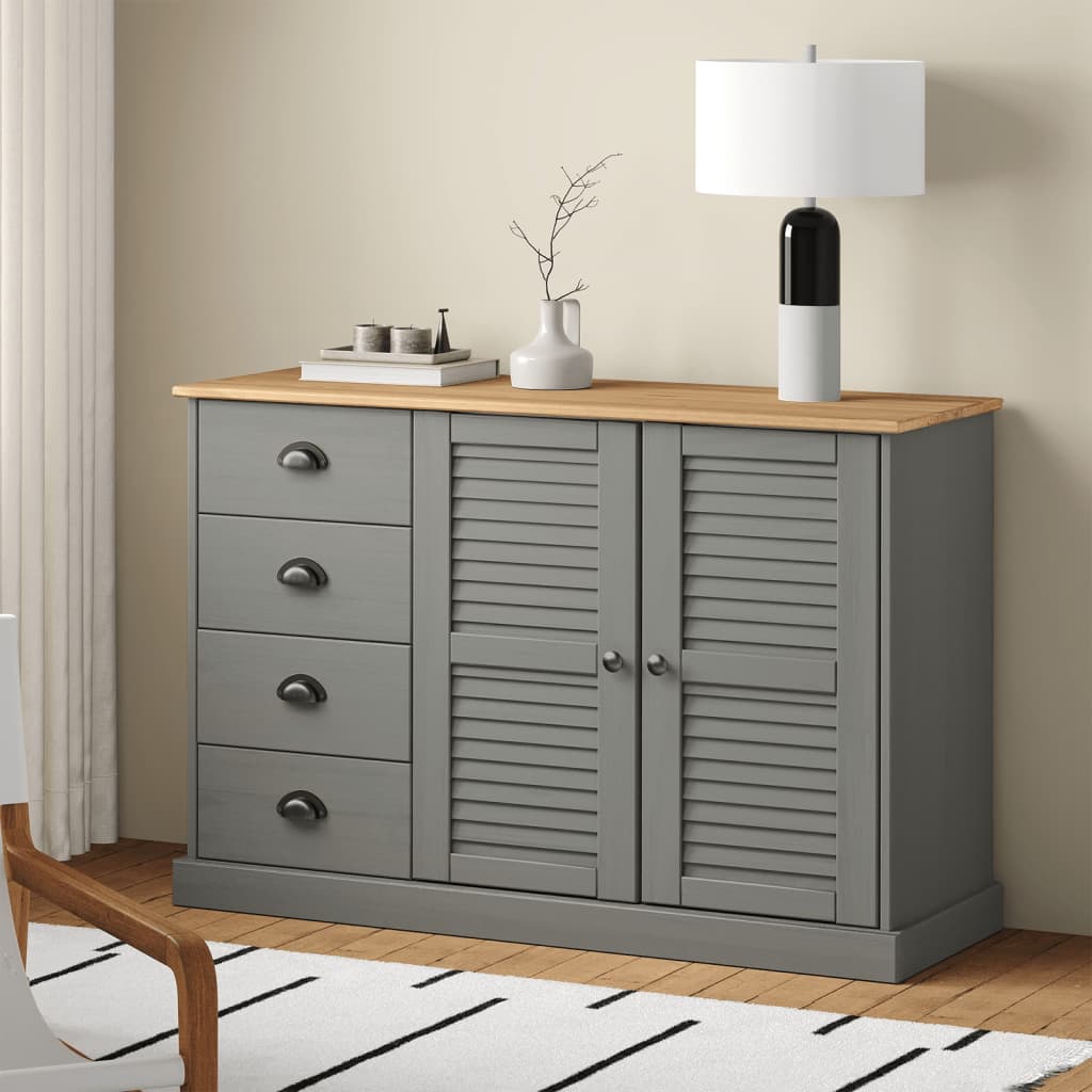 vidaXL Sideboard with Drawers "VIGO" 113x40x75 cm Solid Wood Pine
