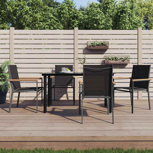 Garden Chairs Black 55x61,5x90 cm Textilene and Steel 4