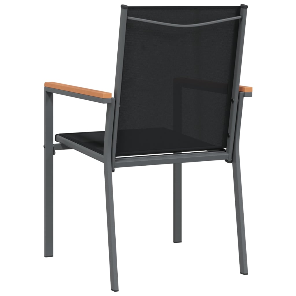 vidaXL Garden Chairs 6 pcs Black 55x61,5x90 cm Textilene and Steel 6